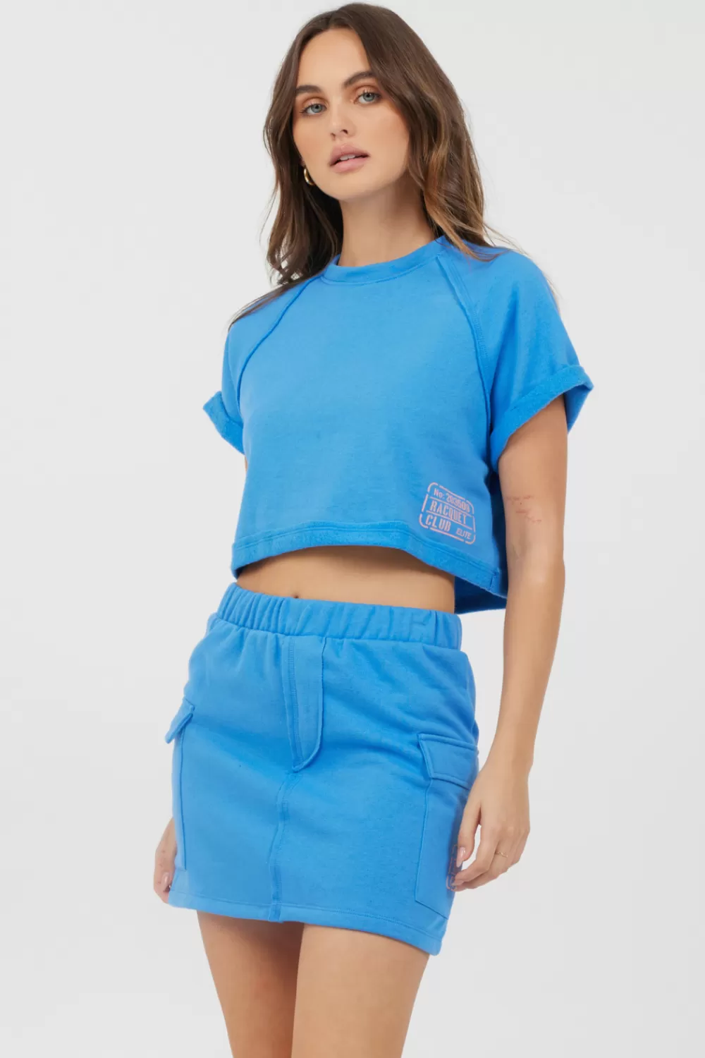 Vintage Havana Azure Blue Fleece Tee W/ Print