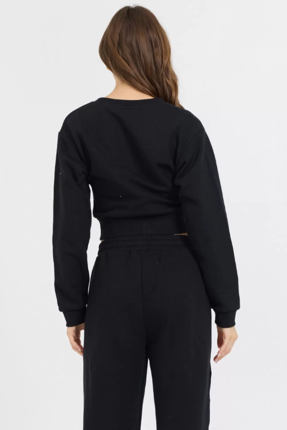 Vintage Havana Black Brushed Fleece Corset Crew