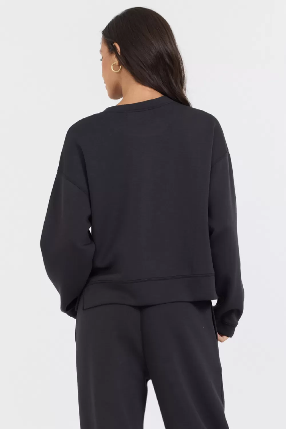 Vintage Havana Black/ Caramel Colorblock Insert Cloud Fleece Crew