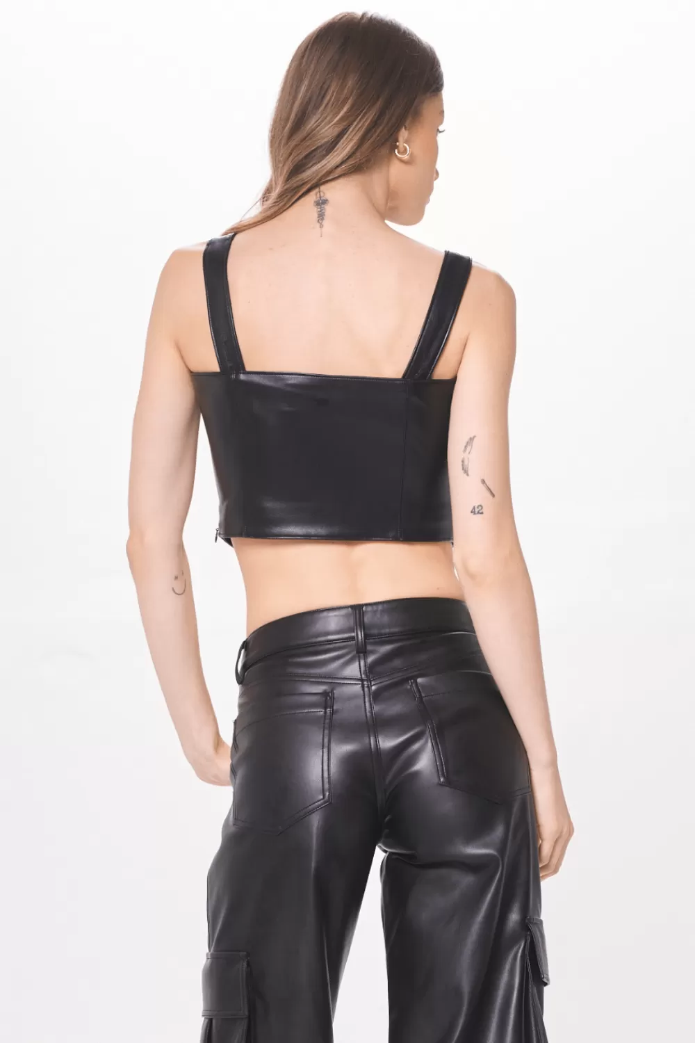 Vintage Havana Black Faux Leather Corset