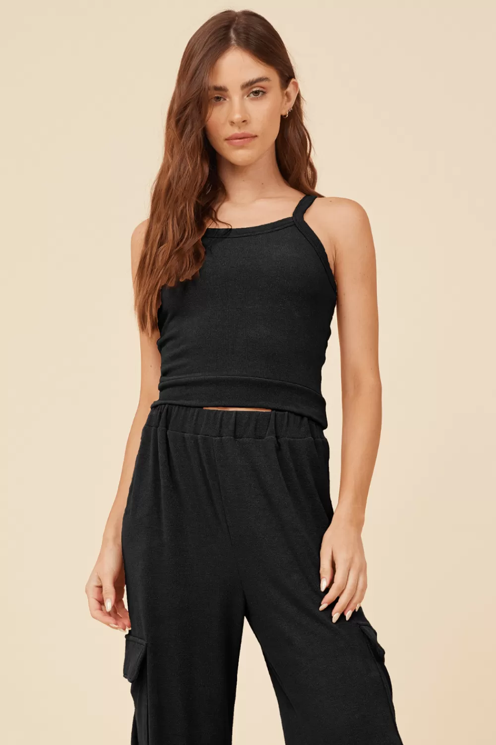 Vintage Havana Black Knit Terry Tank