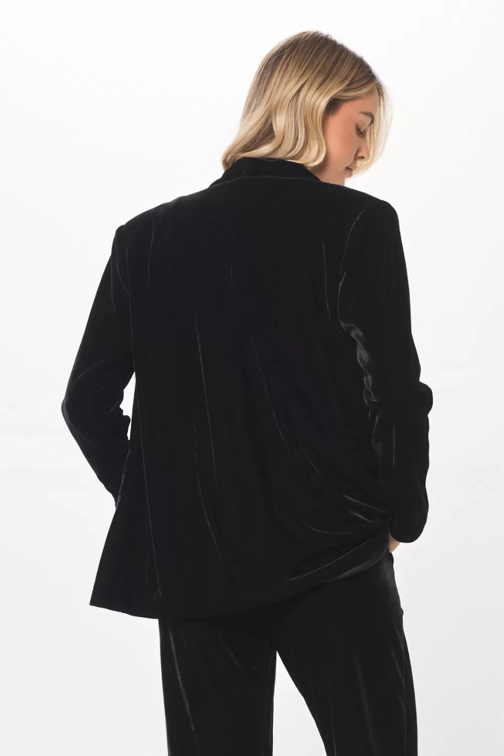 Vintage Havana Black Oversized Velvet Blazer