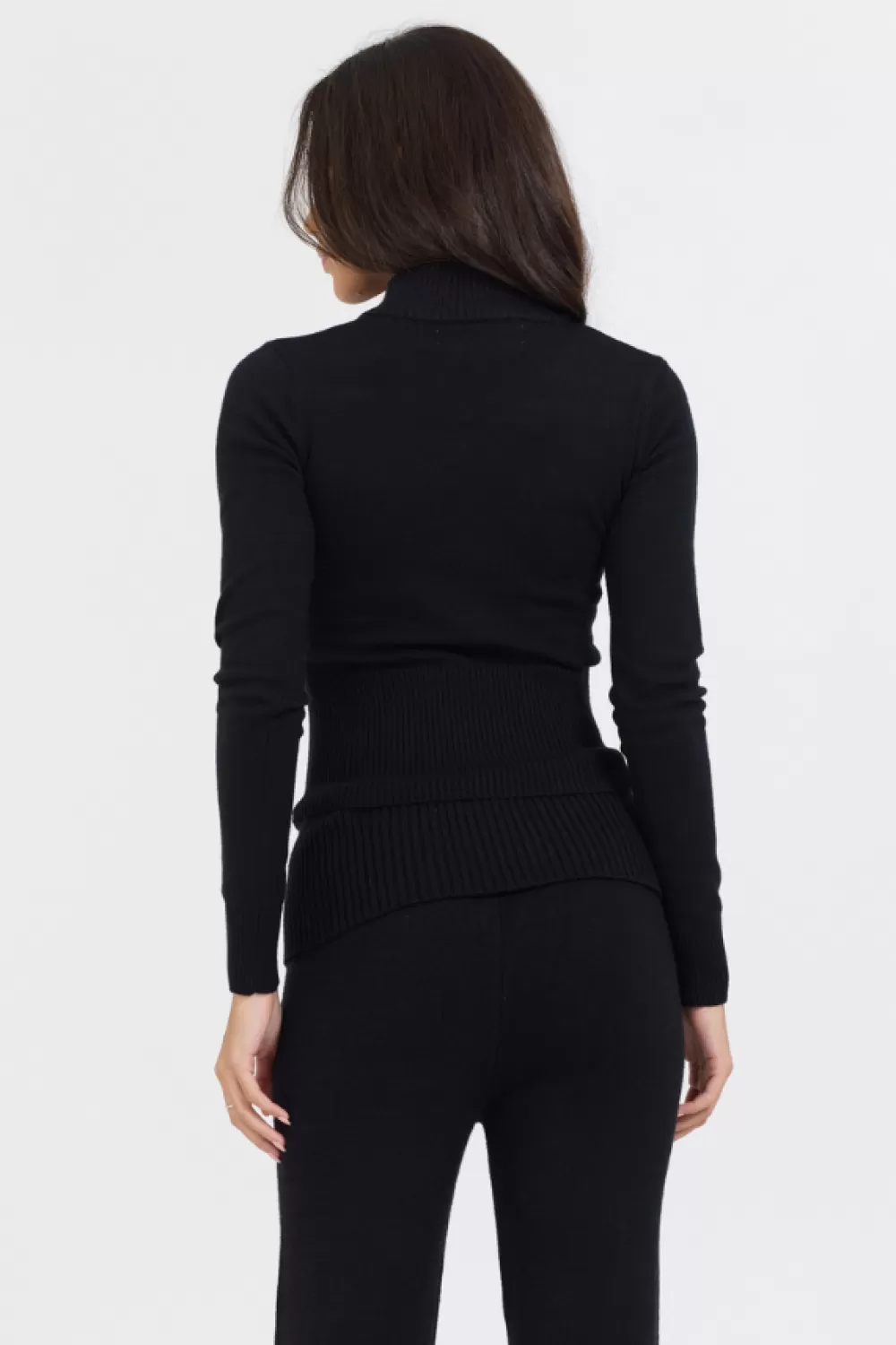 Vintage Havana Black Slim Fit Knit Quarter Zip