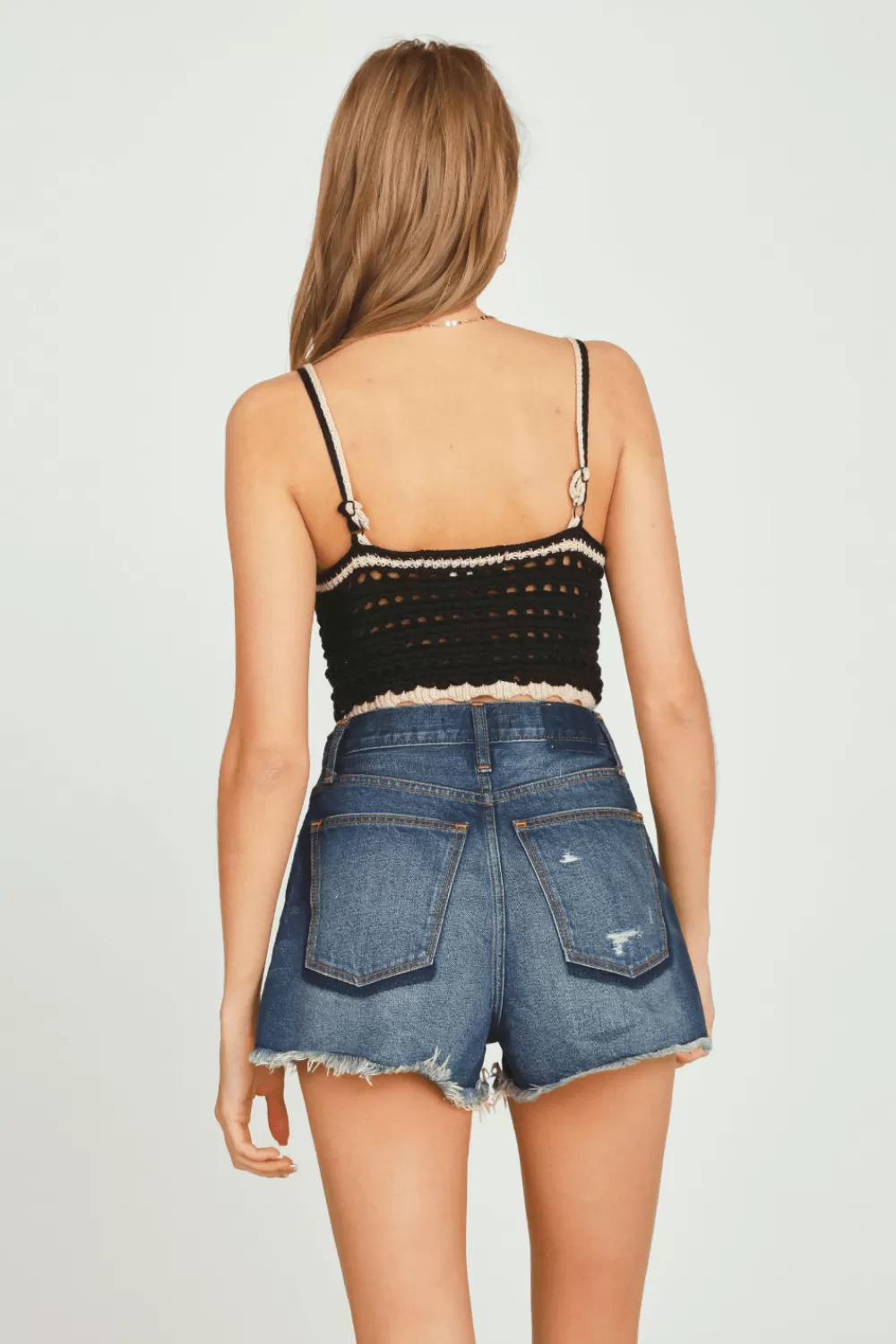 Vintage Havana Black Sweater Crochet Tank