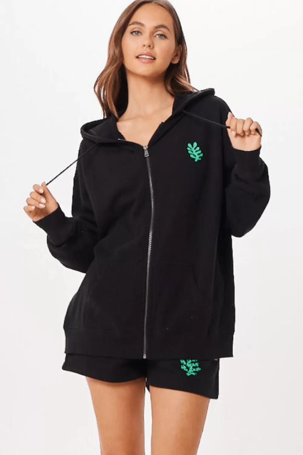 Vintage Havana Black Tulum Jet Setter Surf Wash Zip Up