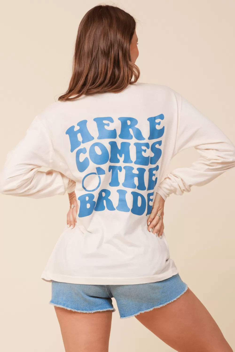 Vintage Havana Bride Coconut White Wash Long Sleeved Pocket Tee