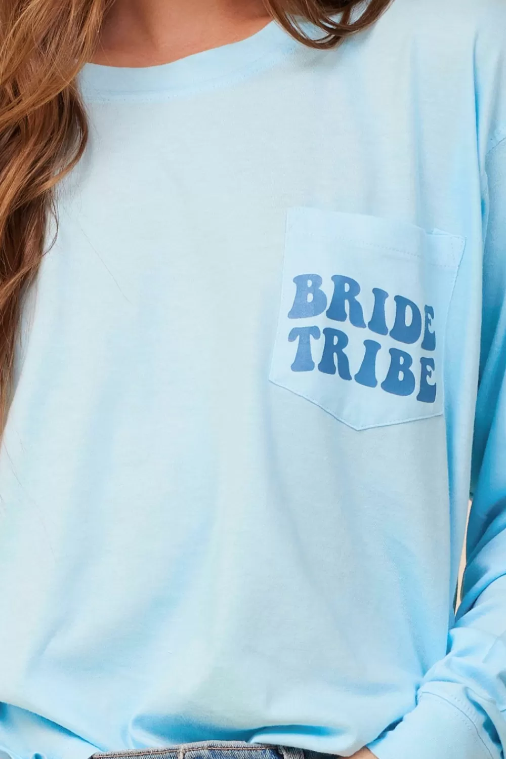 Vintage Havana Bride Tribe Tropical Blue Salt Wash Long Sleeved Pocket Tee