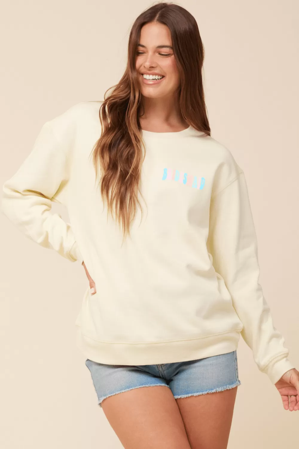 Vintage Havana Bridesmaid Lemon Surf Wash Crewneck Sweatshirt
