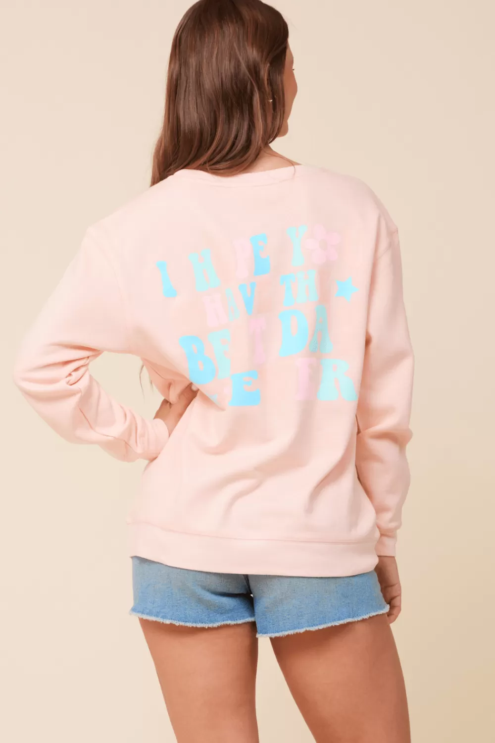 Vintage Havana Bridesmaid Peach Surf Wash Crewneck Sweatshirt