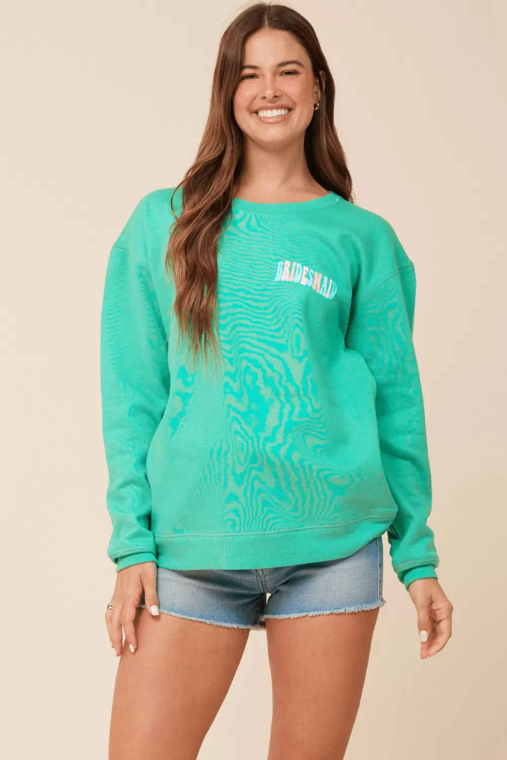 Vintage Havana Bridesmaid Surf Green Surf Wash Crewneck Sweatshirt