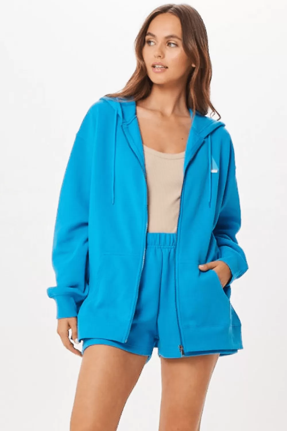 Vintage Havana Bright Blue St. Tropez Jet Setter Surf Wash Zip Up