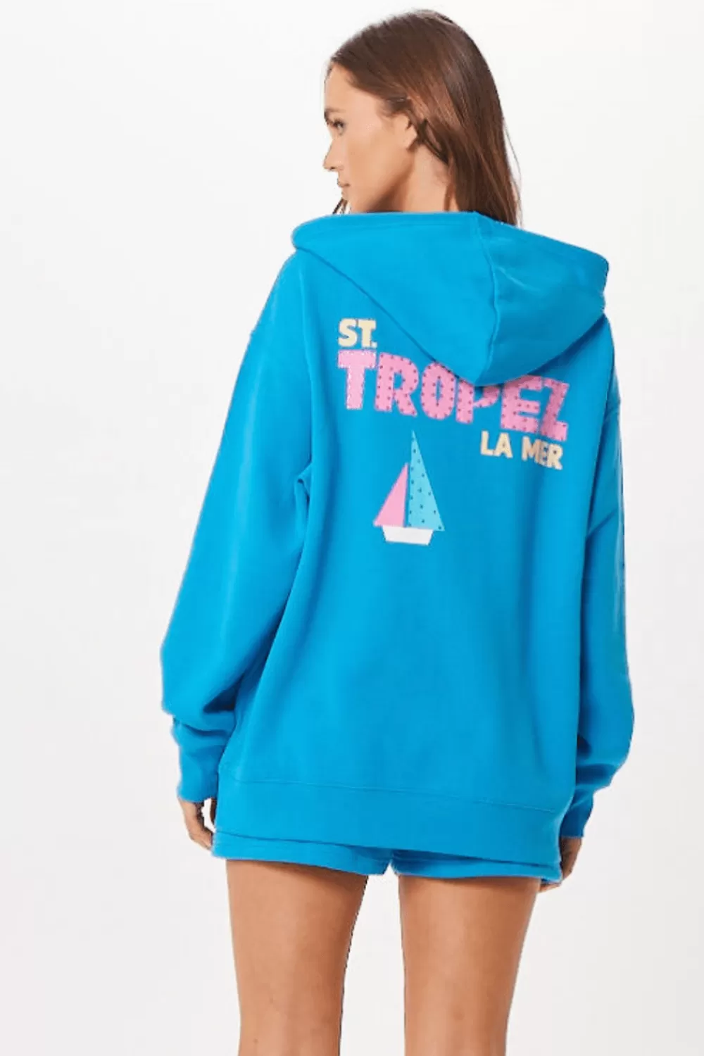 Vintage Havana Bright Blue St. Tropez Jet Setter Surf Wash Zip Up