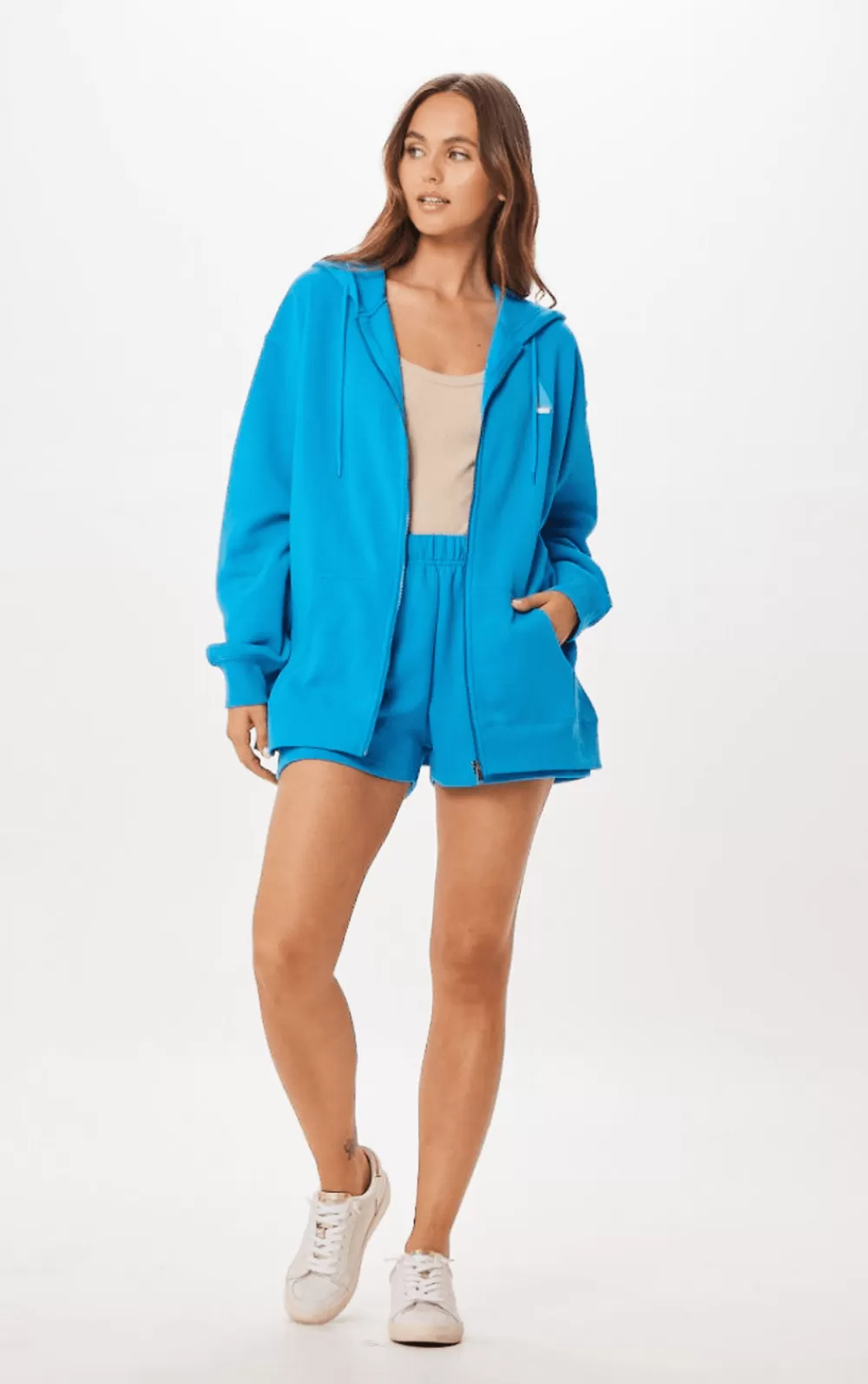 Vintage Havana Bright Blue St. Tropez Jet Setter Surf Wash Zip Up