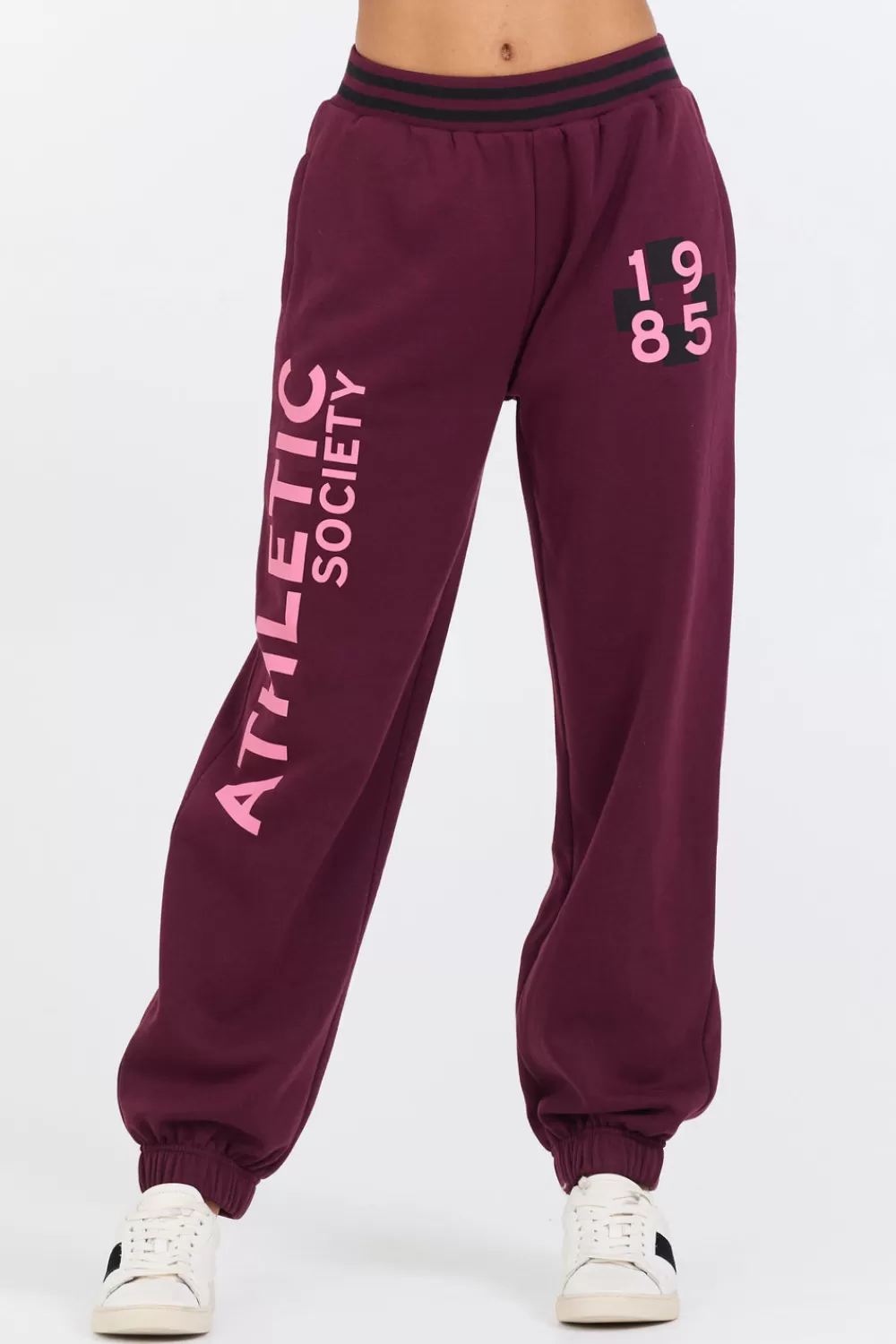 Vintage Havana Cabernet W/ Rose Printed Heavy Surf Wash Jogger