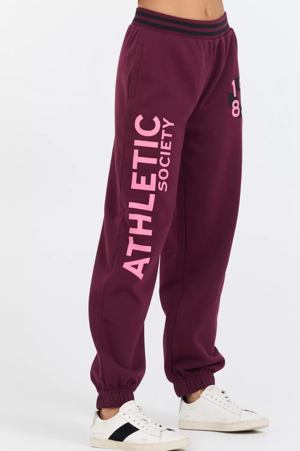 Vintage Havana Cabernet W/ Rose Printed Heavy Surf Wash Jogger
