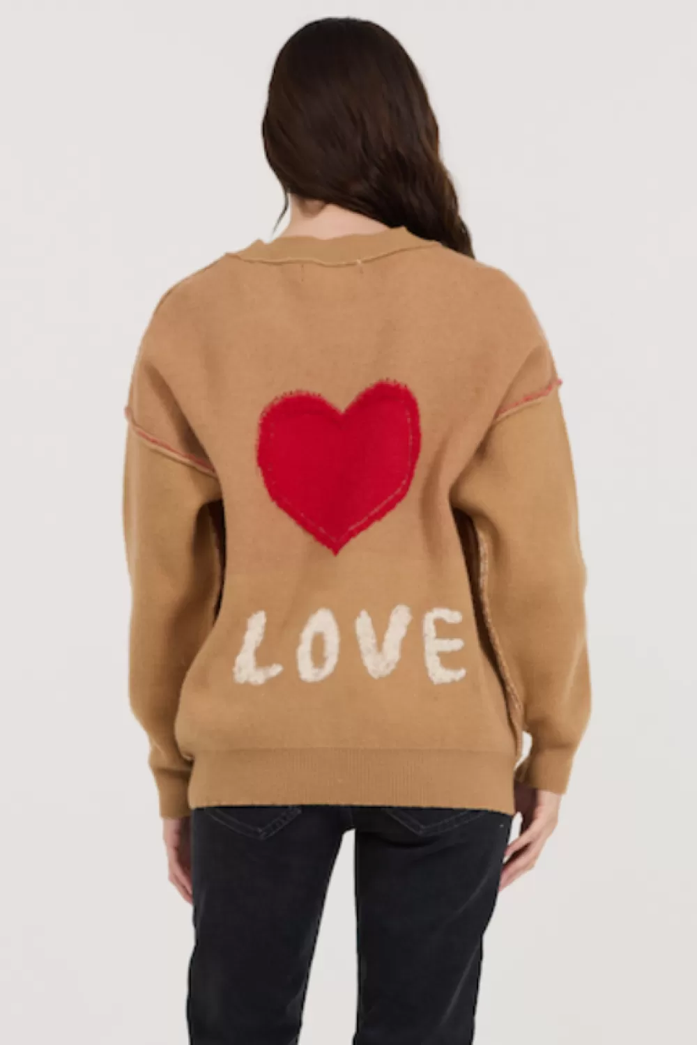 Vintage Havana Camel/Red/Ivory Love Sweater