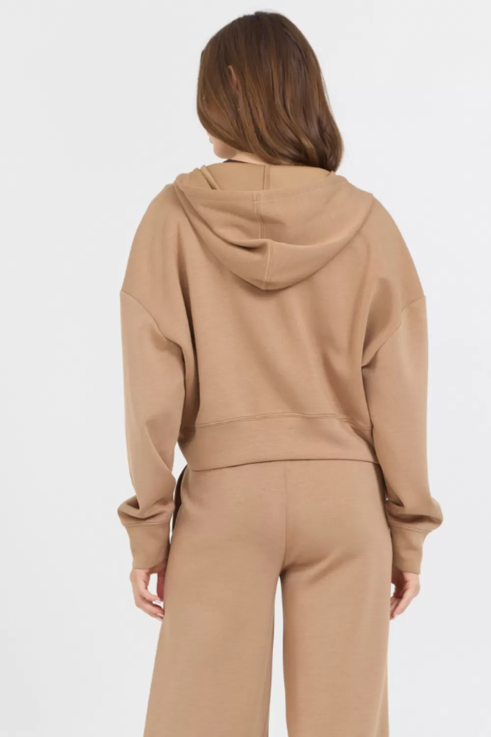 Vintage Havana Caramel Cloud Fleece Crop Zip Up