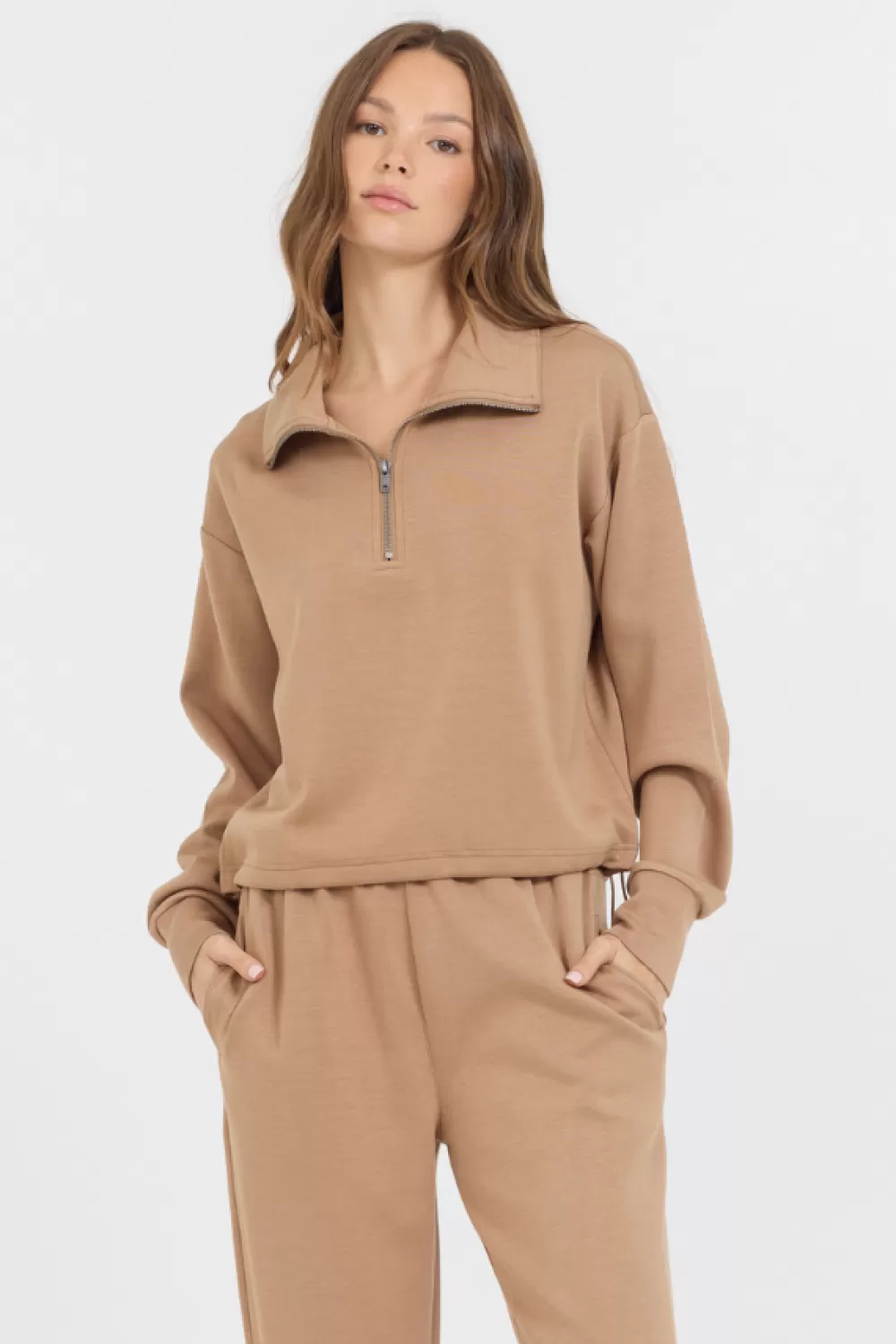 Vintage Havana Caramel Cloud Fleece Quarter Zip