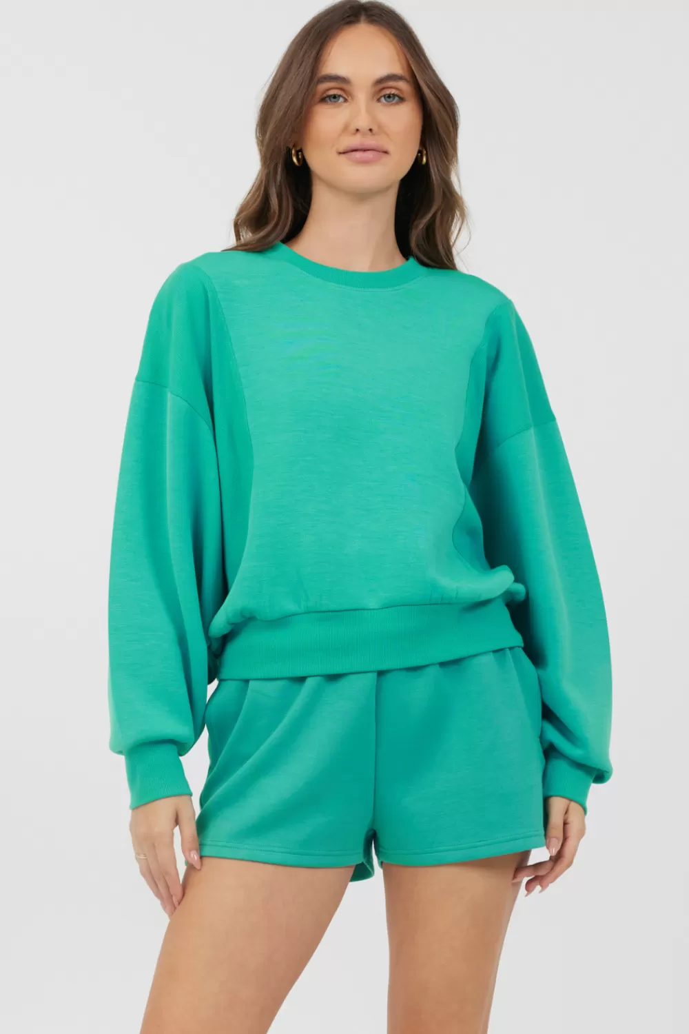 Vintage Havana Caribbean Turquoise Cloud Fleece Crewneck