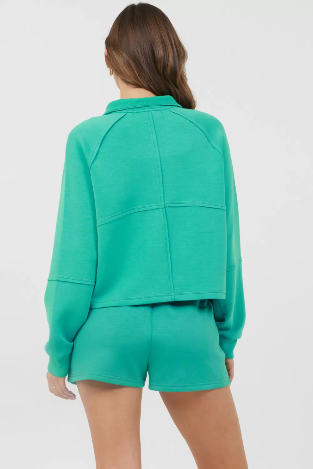 Vintage Havana Caribbean Turquoise Cloud Fleece Quarter Zip