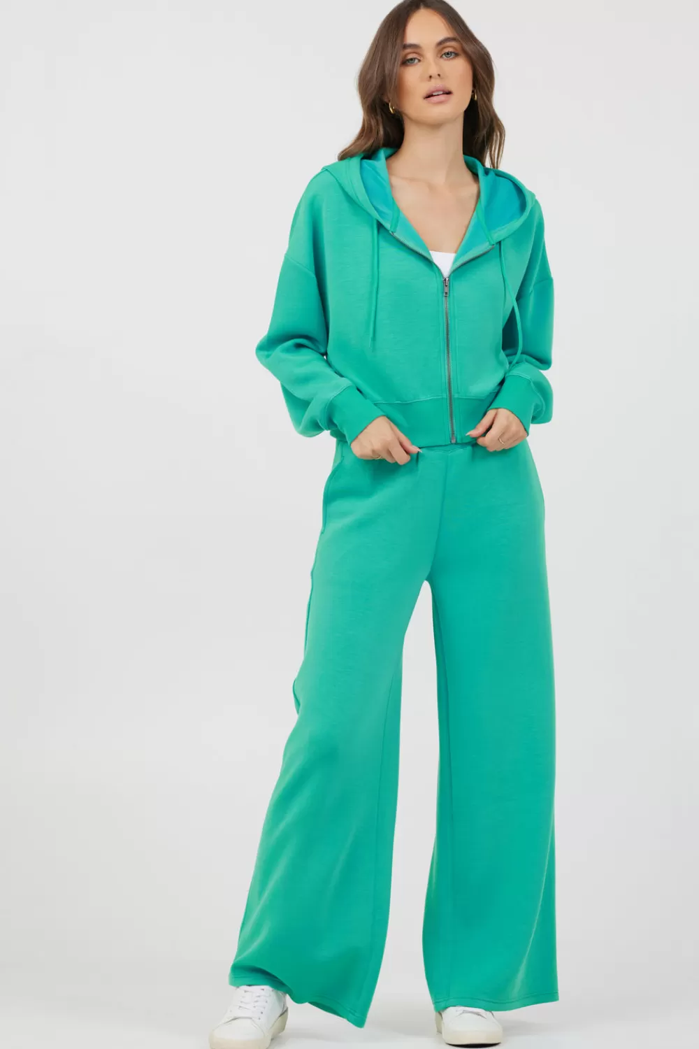 Vintage Havana Caribbean Turquoise Cloud Fleece Zip Up