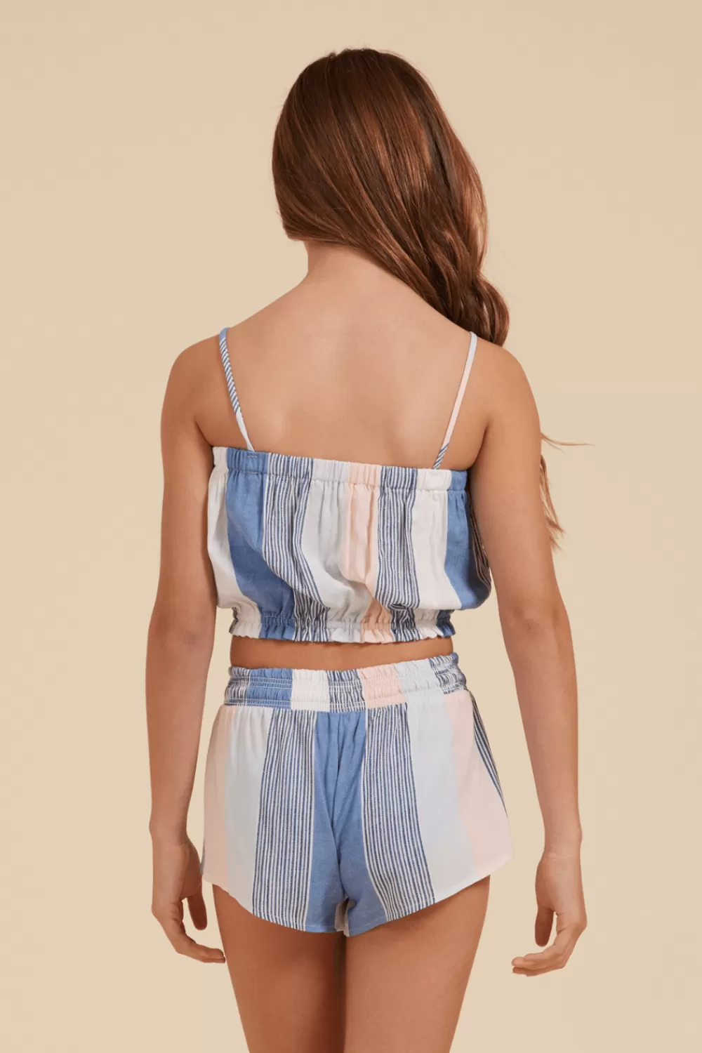 Kids Vintage Havana Clearwater Stripe Elastic Bottom Crop Top