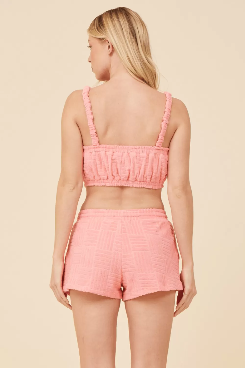 Vintage Havana Coral Corded Terry Cropped Tank