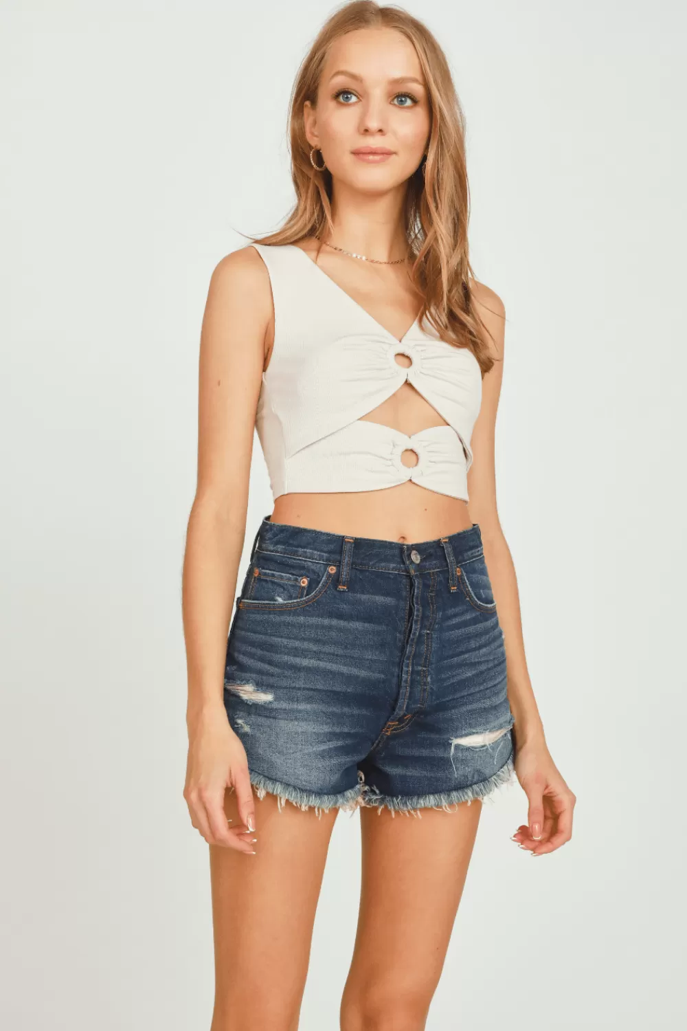 Vintage Havana Cream Double Ring Tank
