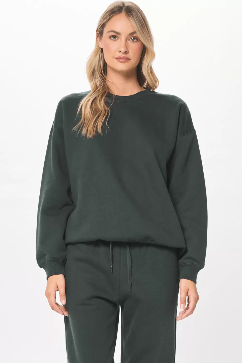 Vintage Havana Deep Emerald Green Proweave Crewneck Sweatshirt