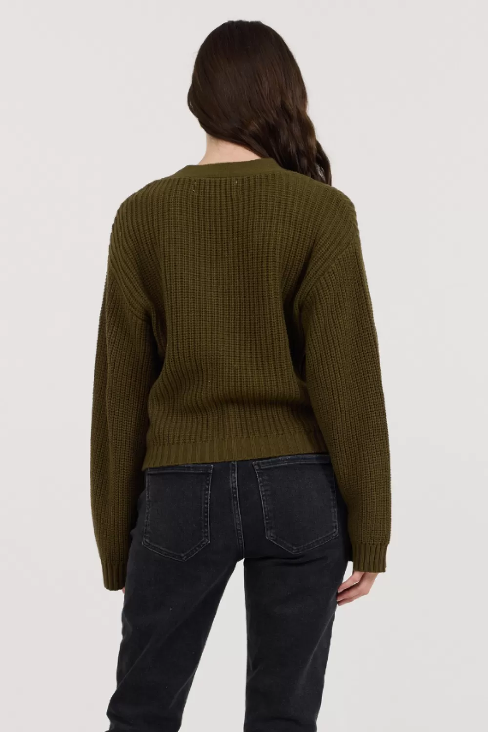 Vintage Havana Deep Olive Fitted Utilty Cardigan