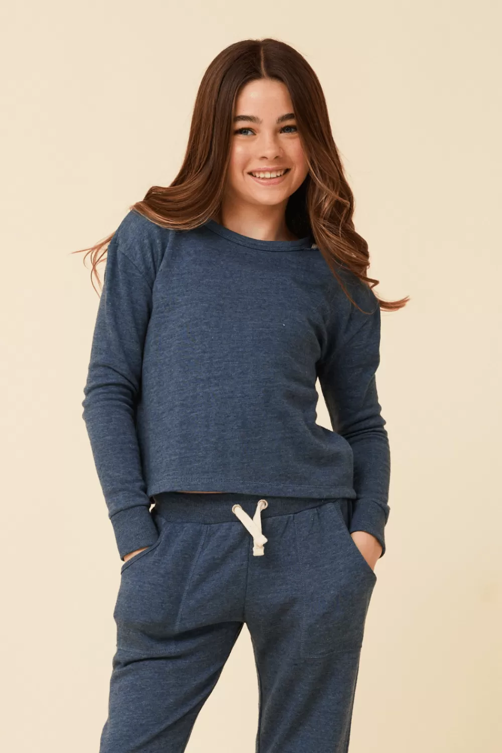 Kids Vintage Havana Distressed Neckline Crewneck