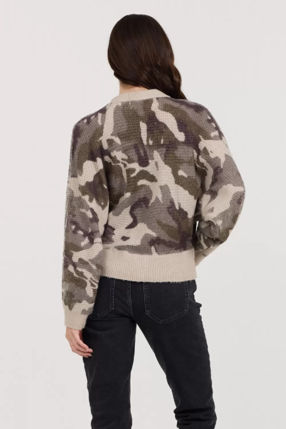 Vintage Havana Forest Fog Camo Zip Up Sweater