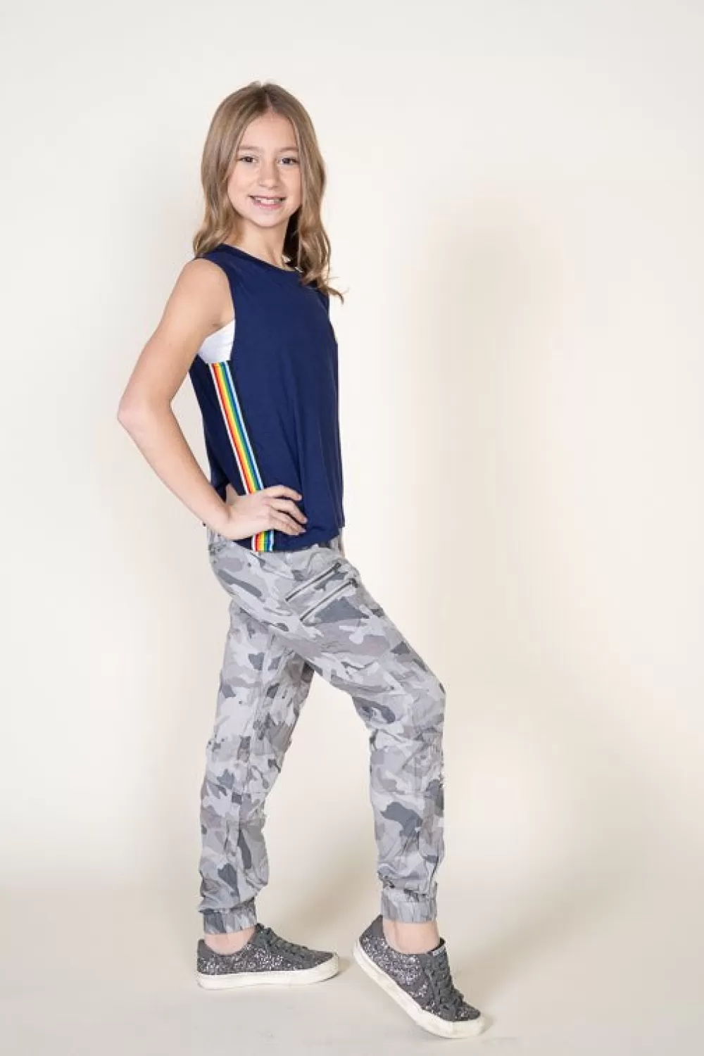 Kids Vintage Havana HEART AND STRIPES TANK