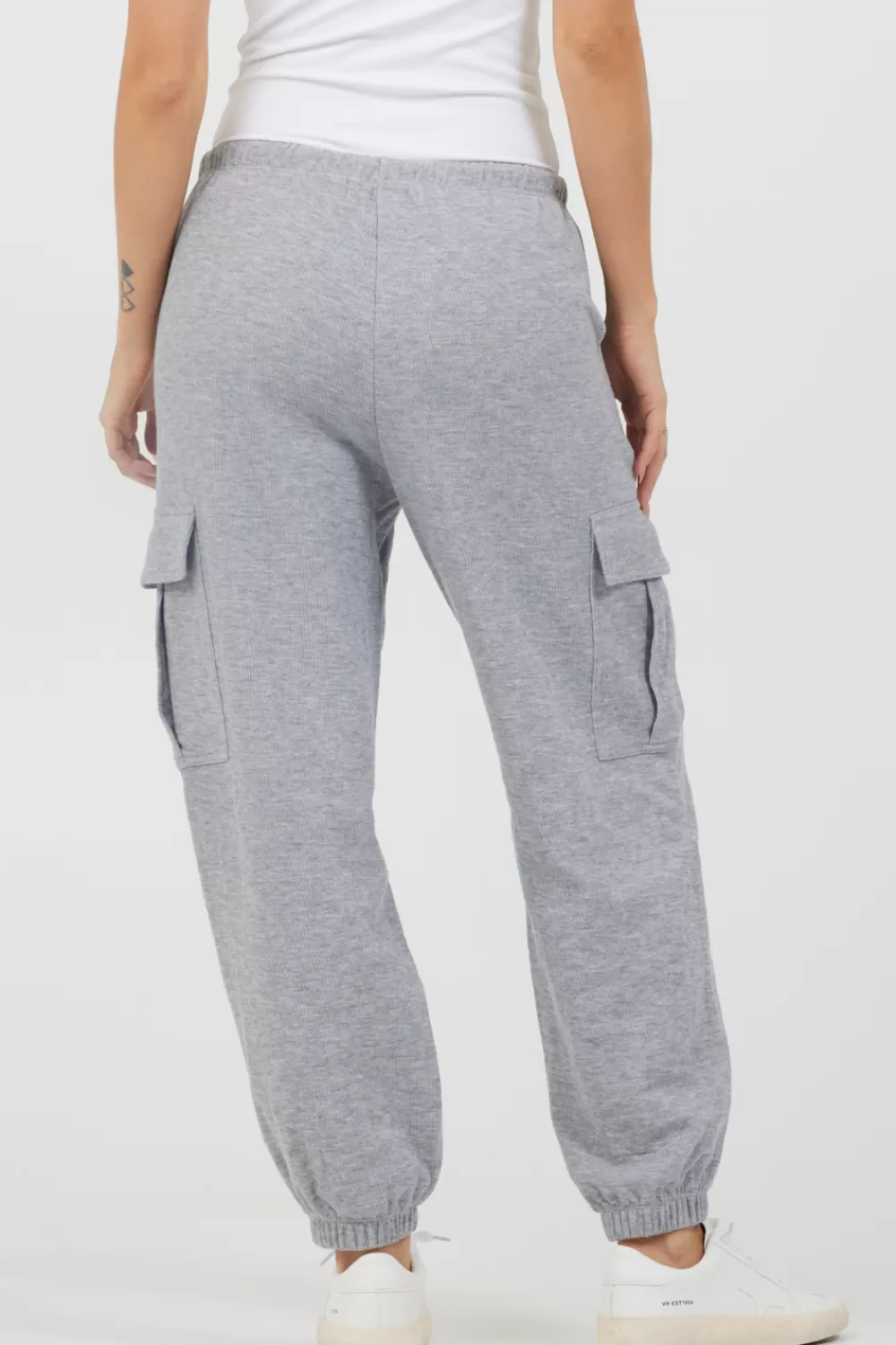 Vintage Havana Heather Grey Bounded Textured Jersey Cargo