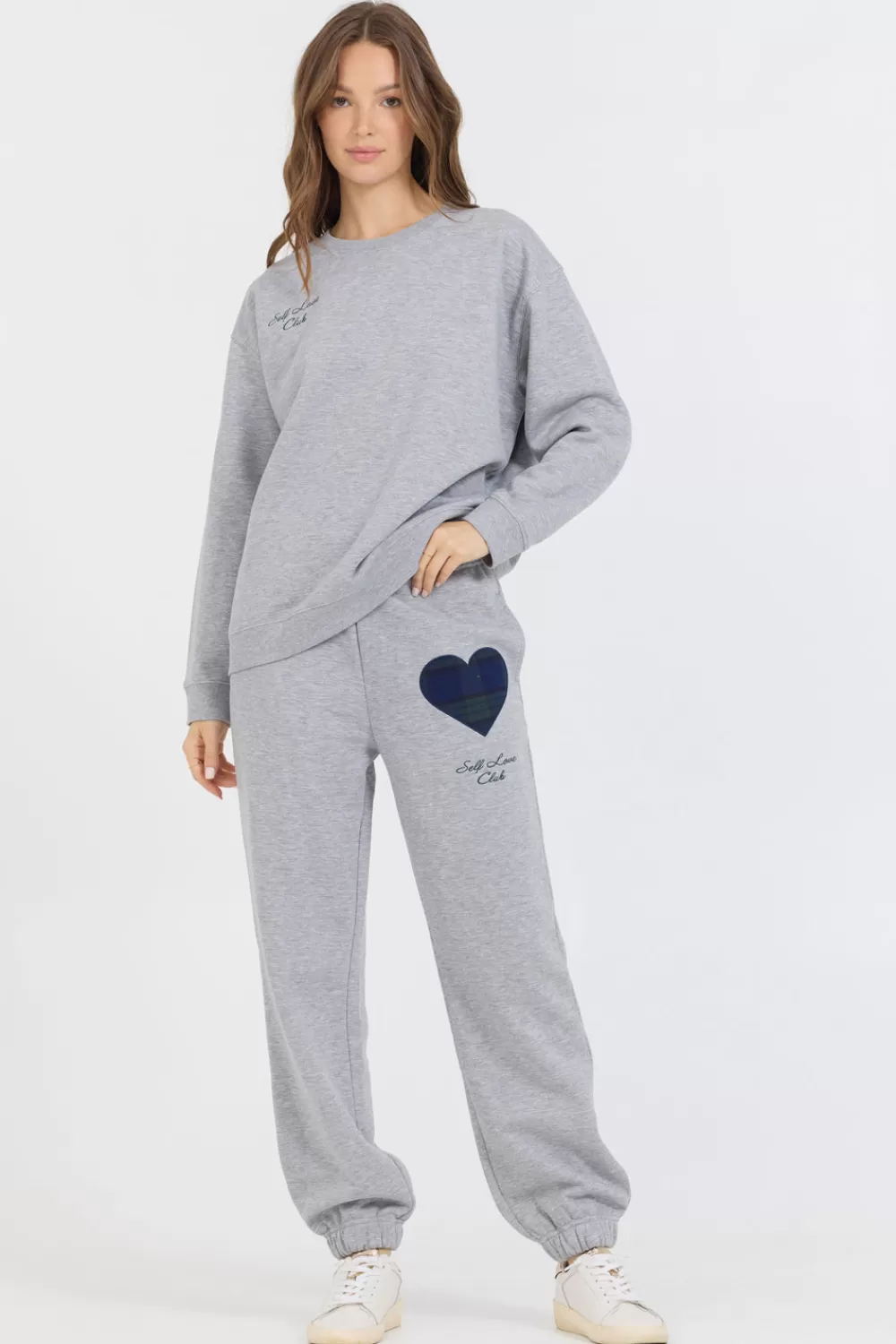 Vintage Havana Heather Grey Essential Fleece Jogger W/ Self Love Club Jogger