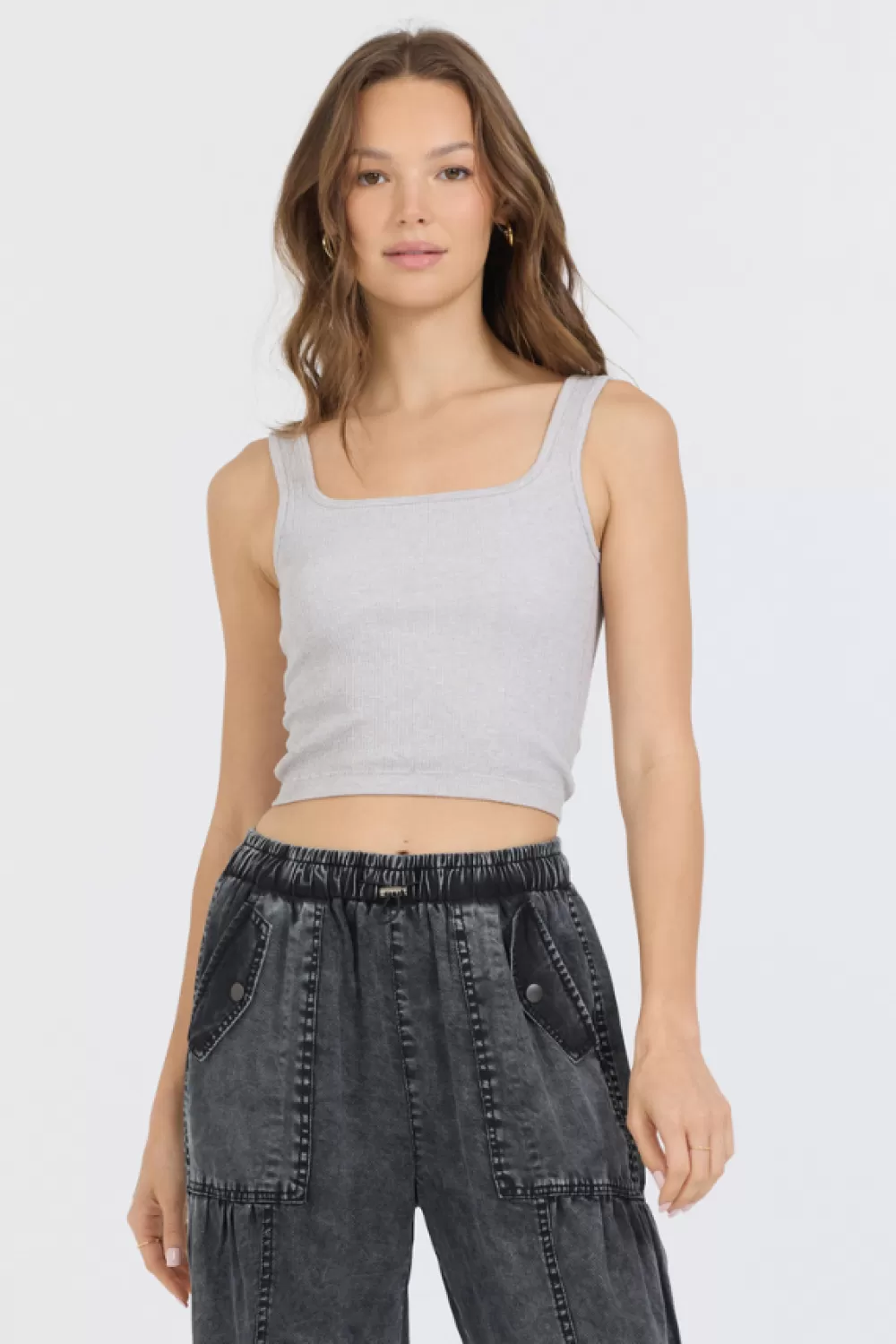 Vintage Havana Heather Grey Seamless Tank Top