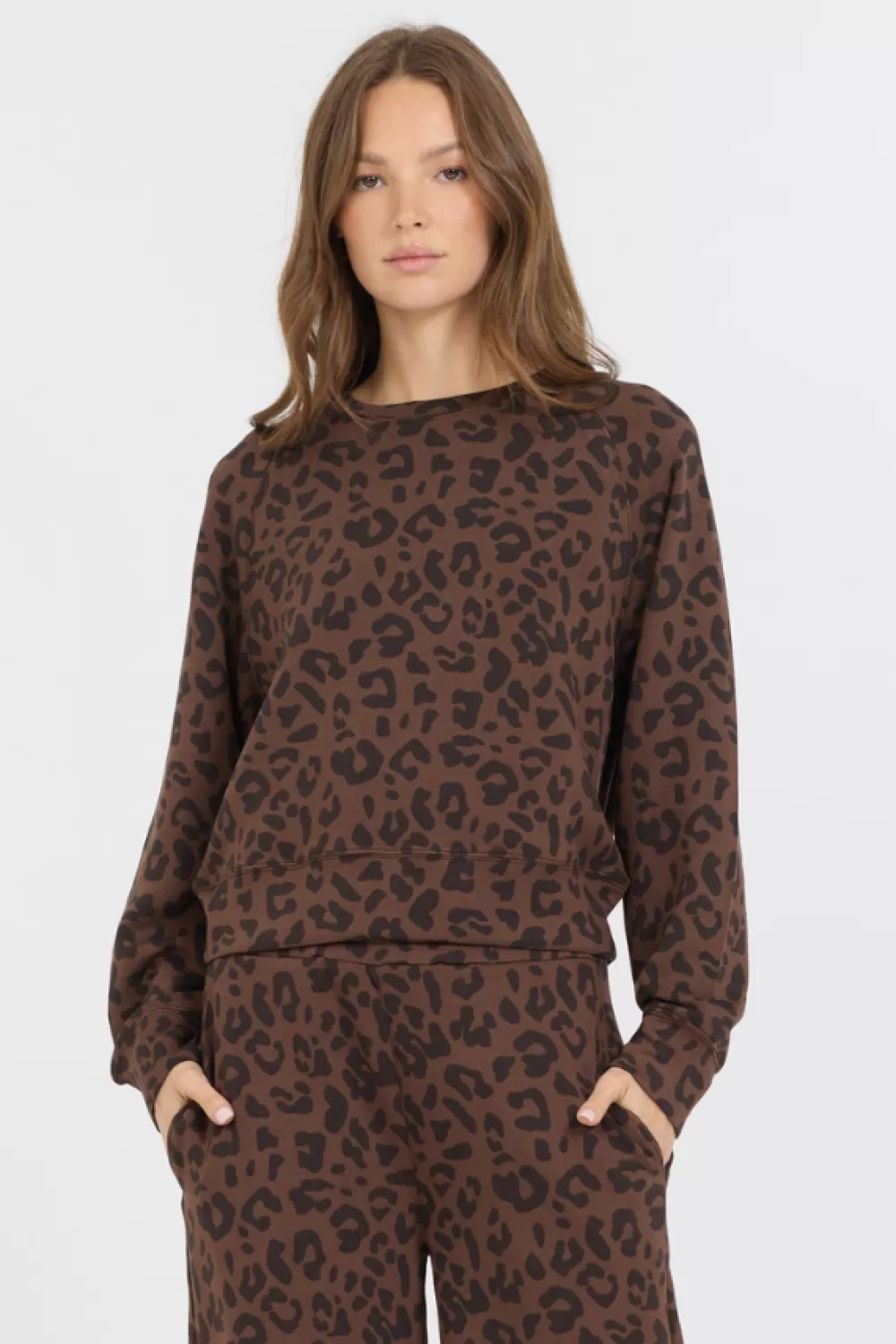 Vintage Havana Leopard Printed Cloud Fleece Crewneck