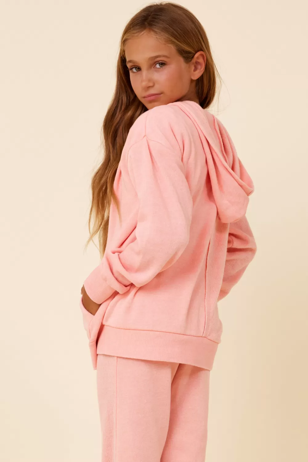 Vintage Havana Misty Coral New Burnout Zip Hoodie