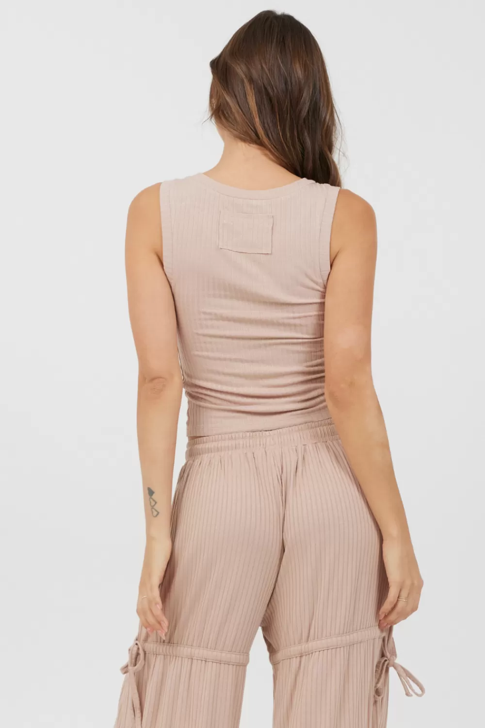 Vintage Havana Nude Wide Rib Fitted Tank