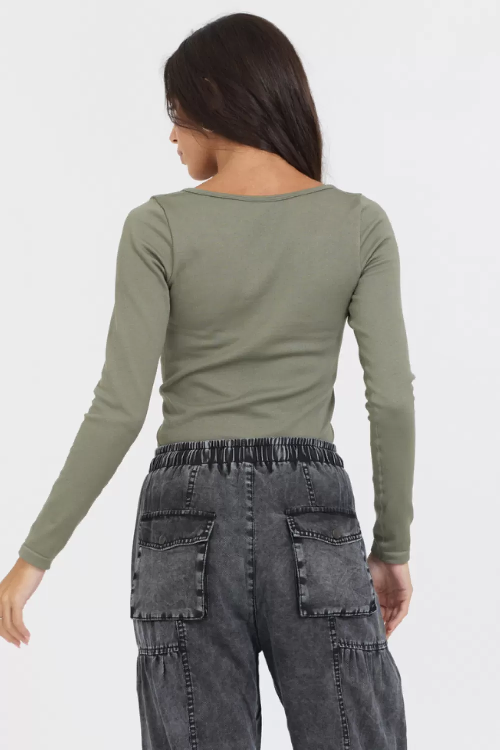 Vintage Havana Olive Seamless Long Sleeve Tee