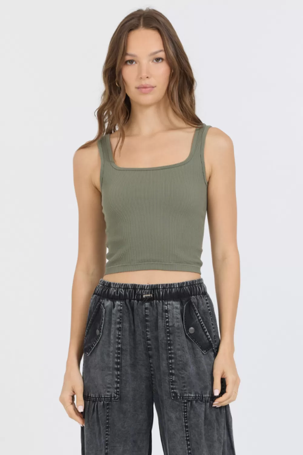 Vintage Havana Olive Seamless Tank Top