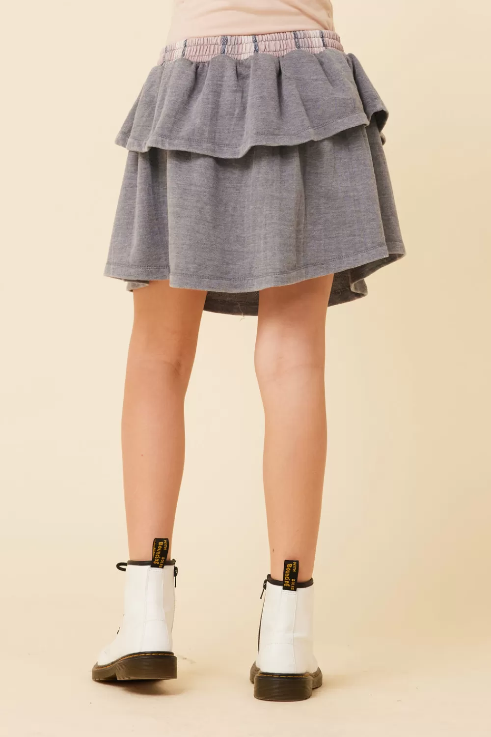 Kids Vintage Havana Plaid Waistband Layered Skirt