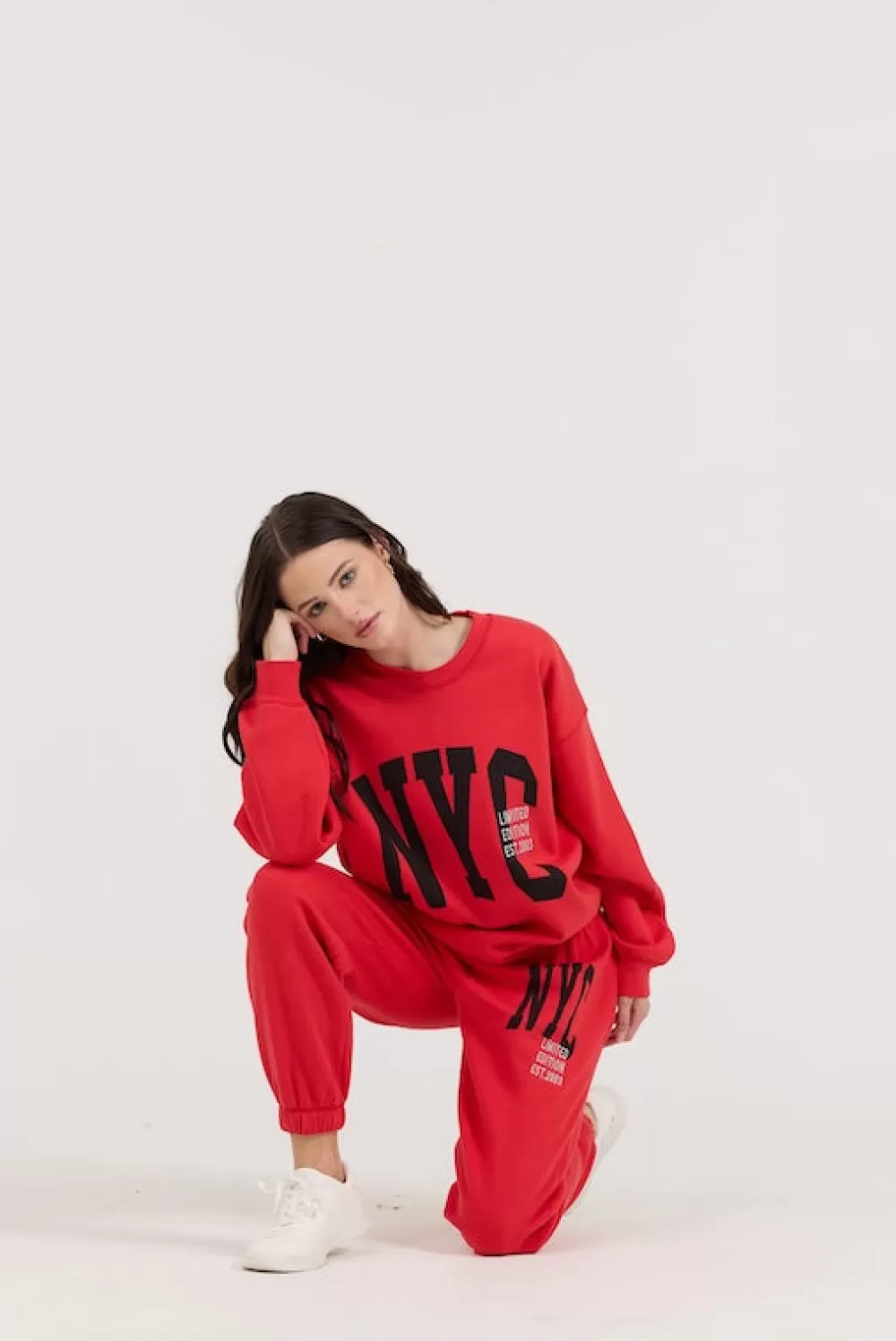 Vintage Havana Red/ Black/ Light Grey Garment Dye Jogger W/ Screen Print