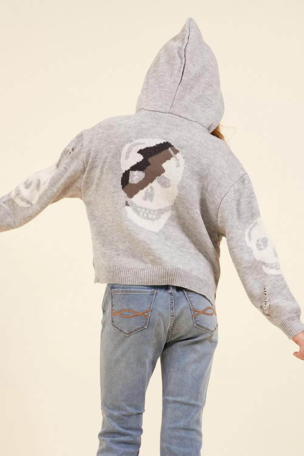 Vintage Havana Skull Distressed Sweater Hoodie