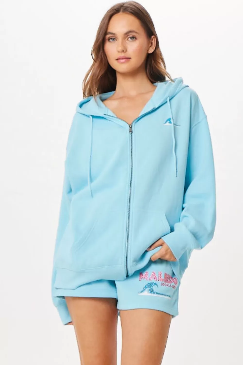 Vintage Havana Tropical Blue Malibu Jet Setter Surf Wash Zip Up