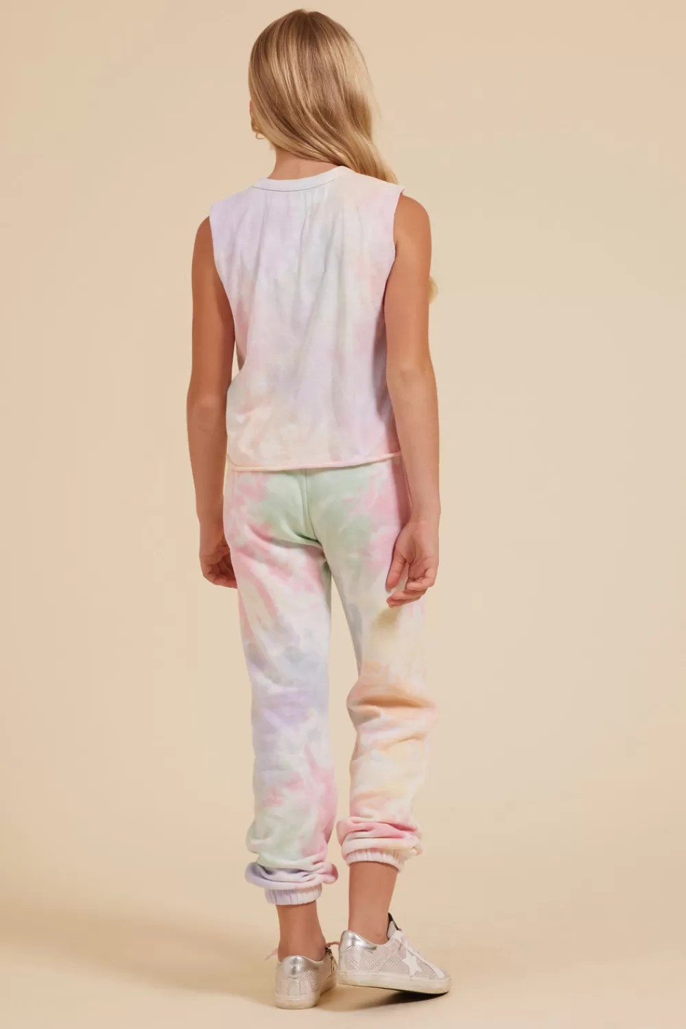 Kids Vintage Havana Tropical Summer Tie Dye Tie Front Tank