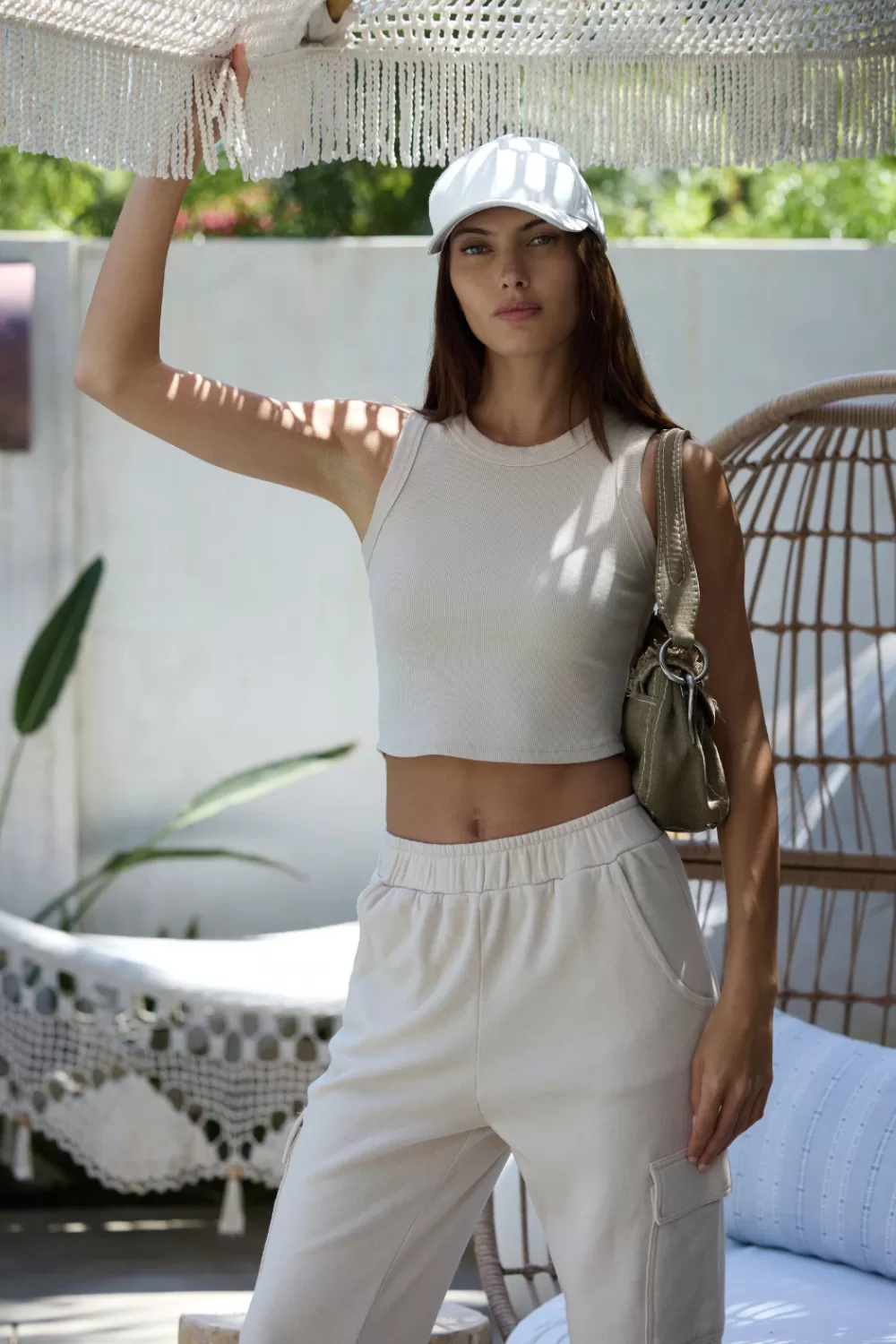 Vintage Havana Vanilla Cream Cashmere Fleece Rib Tank