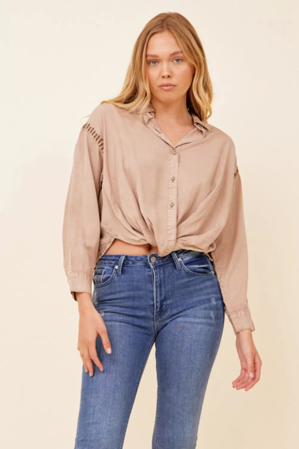 Vintage Havana Washed Caramel W/ Tonal Darker Whip Stitching