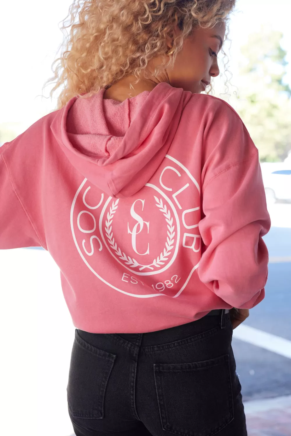 Vintage Havana Washed Red "Social Club" Pigment Dyed Hoodie