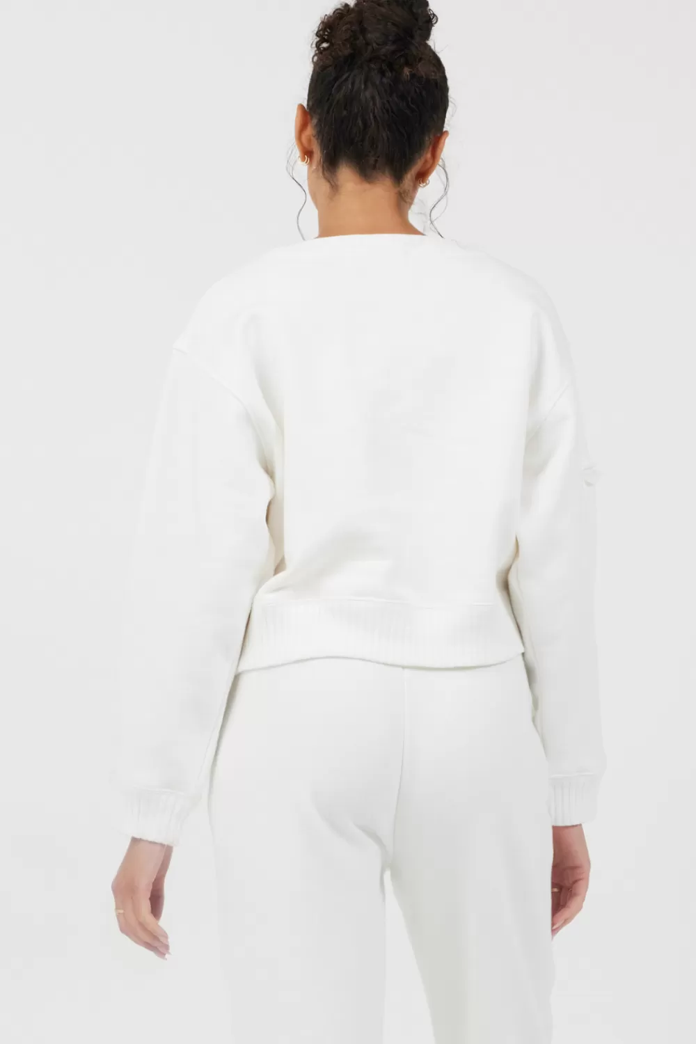 Vintage Havana White Essential Fleece Crewneck